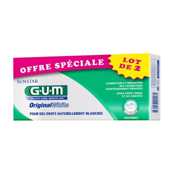 GUM ORIGINAL WHITE DENTIFRICE PACK 2x75mL – Image 1
