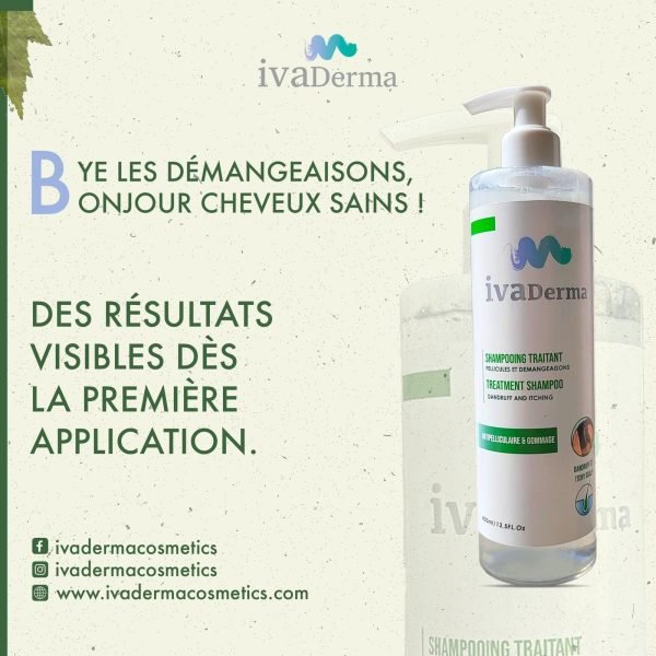 IVADERMA SHAMPOOING TRAITANT PELLICULES ET DEMANGEAISONS 400 ML – Image 2