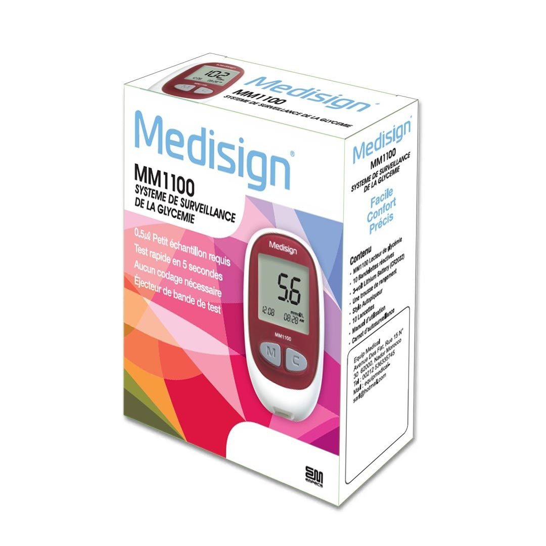 MEDISIGN MM1100 Système de Surveillance de Glycémie MEDISIGN MM1100 – Glucomètre Électrochimique Pour Surveillance Médicale