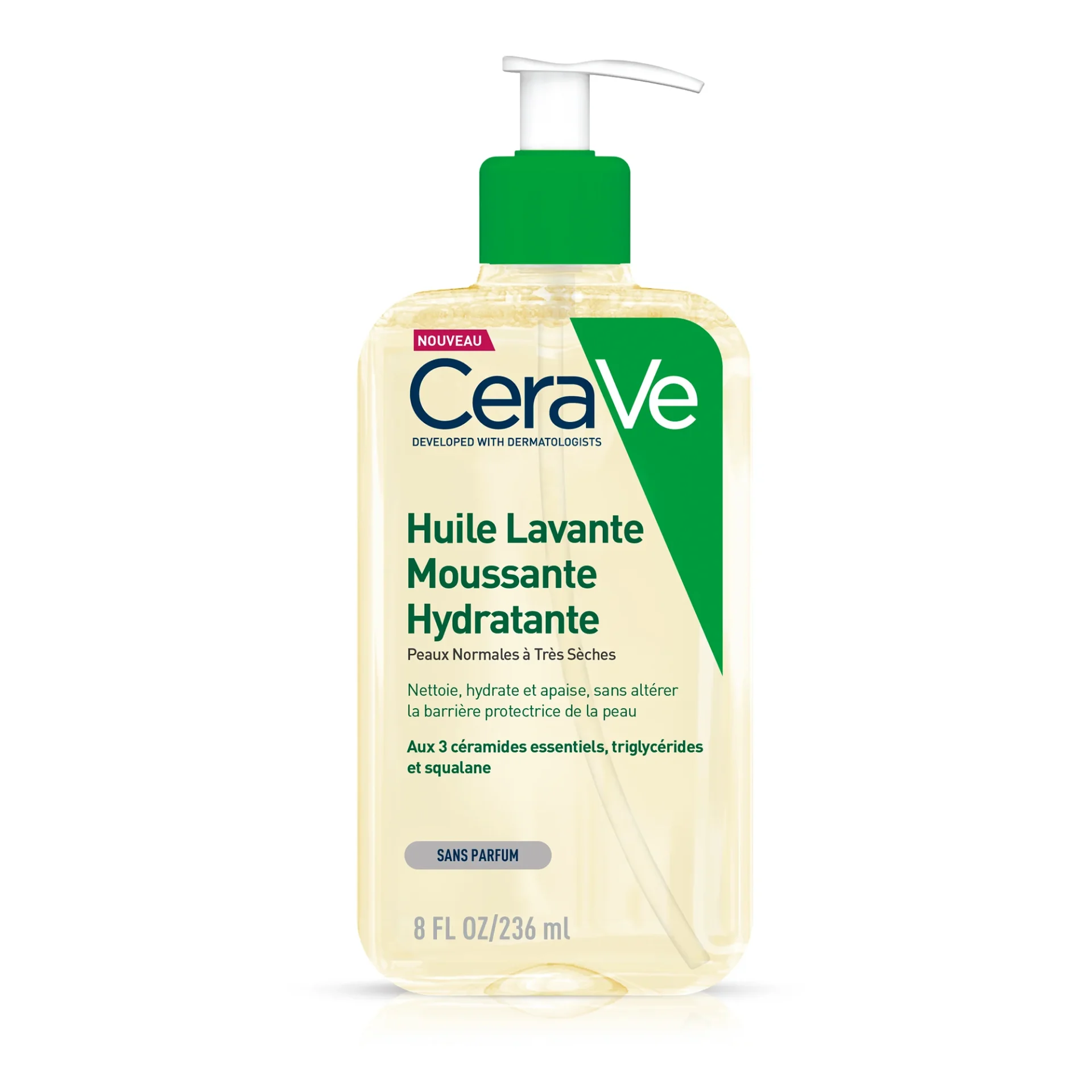 CeraVe Huile Lavante Moussante Hydratante 236ml peau très sèche à atopique