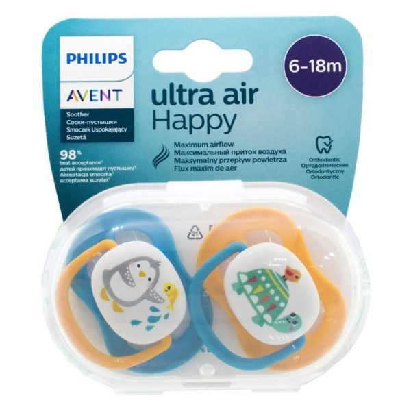 AVENT SUCETTE ORTHO 6-18 MOIS BOY PENG/TURT B2 REF SCF080/07 – Image 2