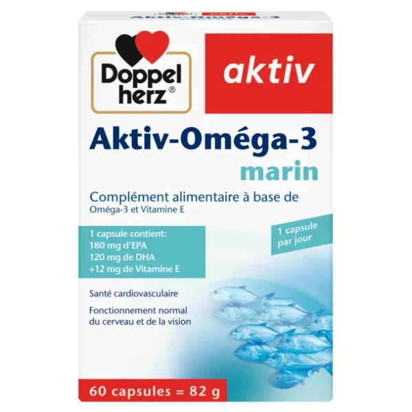 DOPPEL HERZ AKTIV OMEGA 3 MARIN B60 CAPSULES – Image 1