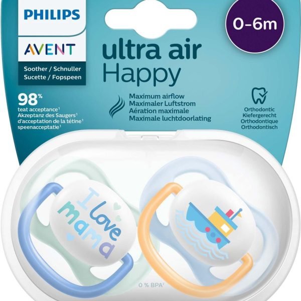 AVENT SUCETTE AIR COLL 0-6 MOIS BOY MAM/BOA SCF080/01 – Image 2