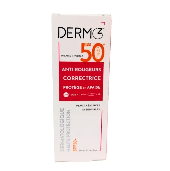 DERMOZ CREME SOLAIRE ANTI-ROUGEURS CORRECTRICE SPF50+ 50ML – Image 1