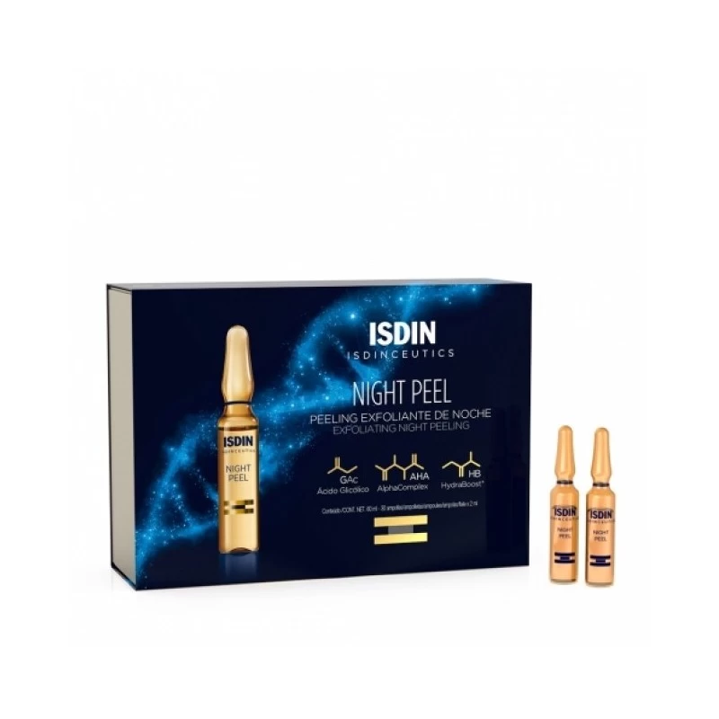 ISDIN Night Peel B10 – Ampoules Rénovatrices Nuit Éclat Intense ISDIN Night Peel B10 ampoules peeling nuit éclat visage