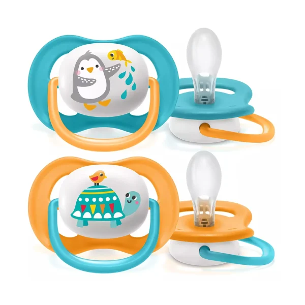 AVENT SUCETTE ORTHO 6-18 MOIS BOY PENG/TURT B2 REF SCF080/07 – Image 1