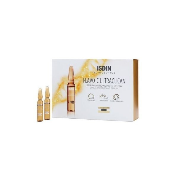 ISDIN FLAVO-C ULTRAGLICAN SERUM ANTIOXYDANT JOUR B10 AMPOULES – Image 3