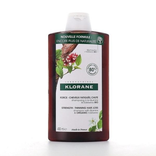 KLORANE QUININE SHAMPOOING A LA QUININE ET AUX VITAMINES B ANTI-CHUTE 400ML – Image 1
