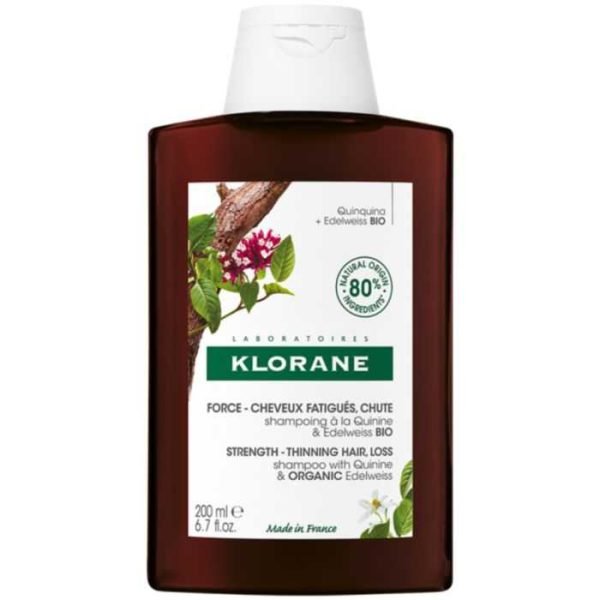 KLORANE SHAMPOOING A LA QUININE Y EDELWEISS BIO 200ML – Image 1