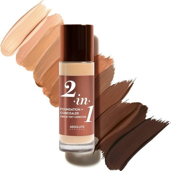 ABSOLUTE NEW YORK 2in1 Foundation & Concealer Cool Porcelain 35ML REF MFFC01 – Image 2