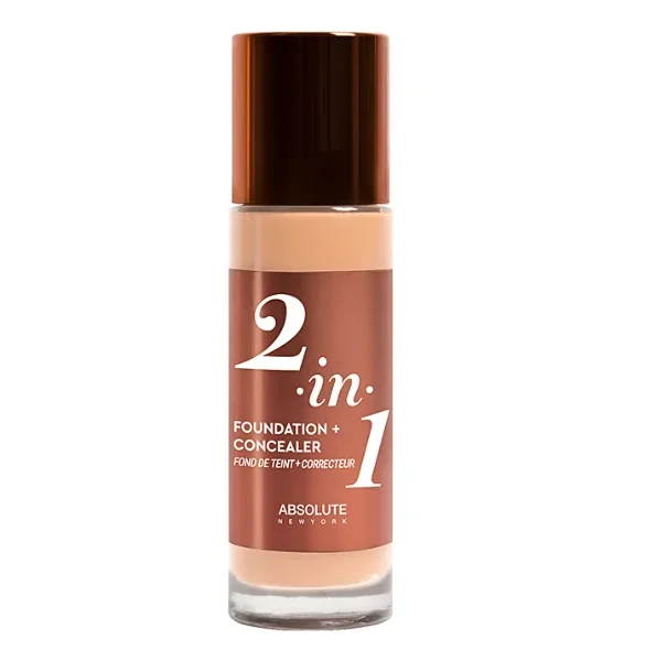 ABSOLUTE NEW YORK 2in1 Foundation & Concealer Neutral Shell 35ML REF MFFC02 – Image 1