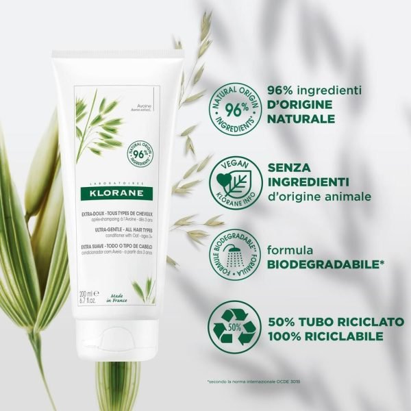KLORANE APRES SHAMPOING EXTRA DOUX A L’AVOINE 200 ML – Image 2