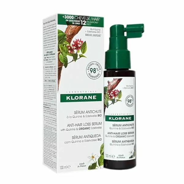 KLORANE SERUM ANTI CHUTE A LA QUININE-EDELWEISS BIO 100ML – Image 2